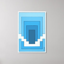 Rektangelns Abstrakt i blått Canvastryck