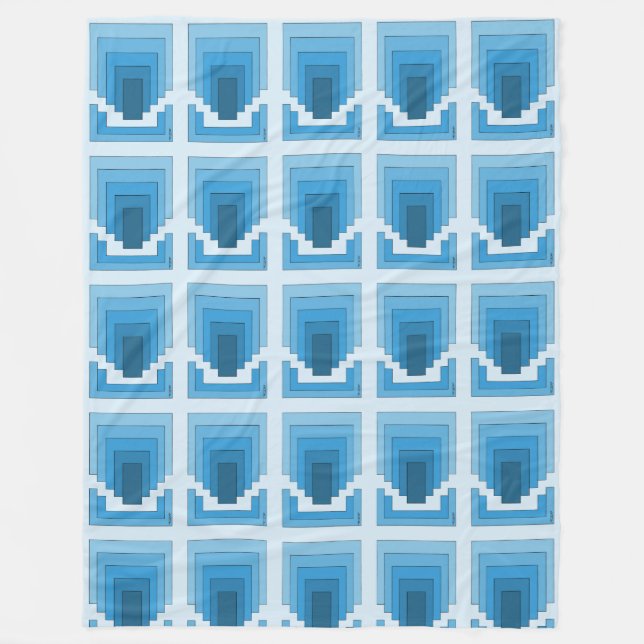 Rektangelns Abstrakt i blått Fleecefilt (Framsidan)