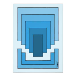 Rektangelns Abstrakt i blått Fototryck