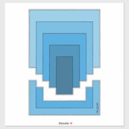 Rektangelns Abstrakt i blått Klistermärken