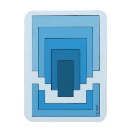 Rektangelns Abstrakt i blått Magnet