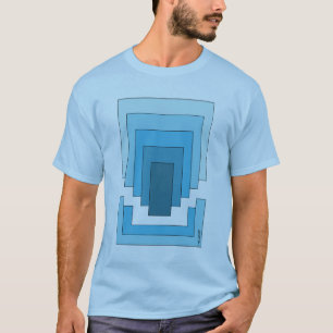 Rektangelns Abstrakt i blått T Shirt
