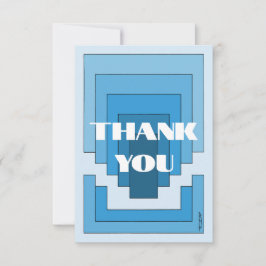 Rektangelns Abstrakt i blått Tack Kort