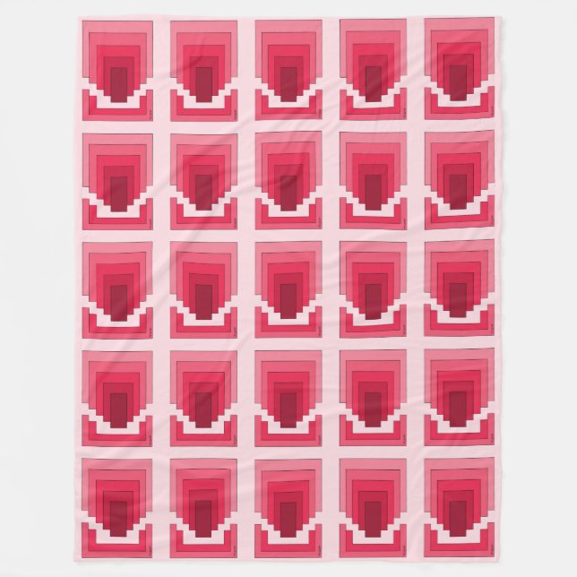 Rektangelns Abstrakt i rött Fleecefilt (Framsidan)