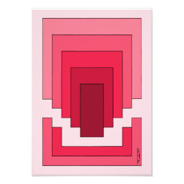 Rektangelns Abstrakt i rött Fototryck