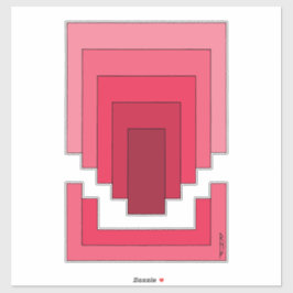 Rektangelns Abstrakt i rött Klistermärken