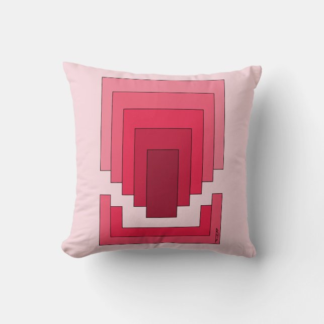 Rektangelns Abstrakt i rött Kudde (Framsida)