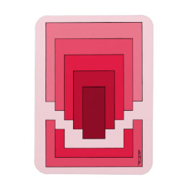 Rektangelns Abstrakt i rött Magnet