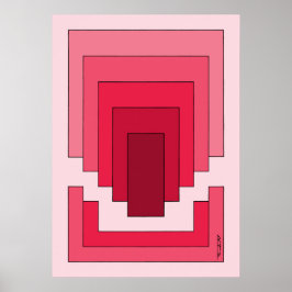 Rektangelns Abstrakt i rött Poster