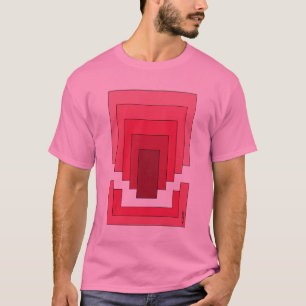 Rektangelns Abstrakt i rött T Shirt