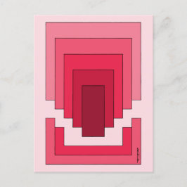 Rektangelns Abstrakt i rött Vykort