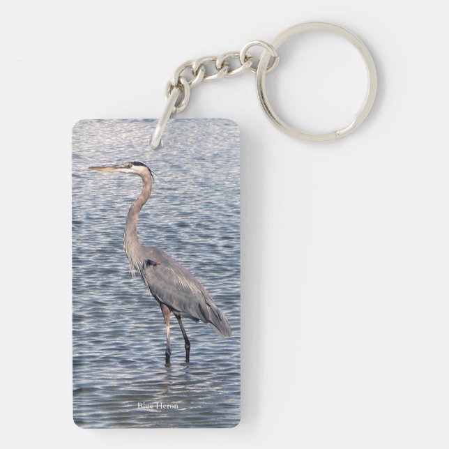 Rektangelrektangulär nyckelring på dubblan Blue He (Baksidan)