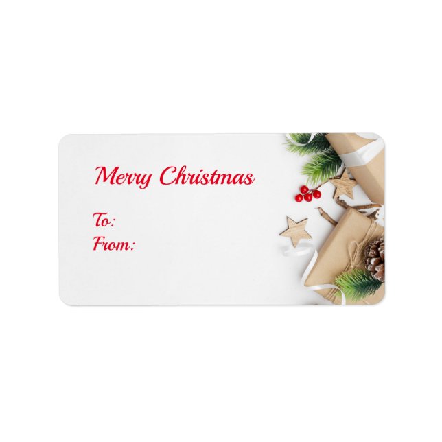 Rektangelspärrar för God jul Adressetikett (Framsidan)