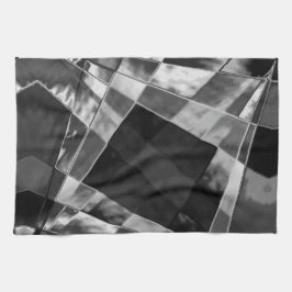 Rektanglar, böjda eller sträckta, svartvit grått kökshandduk