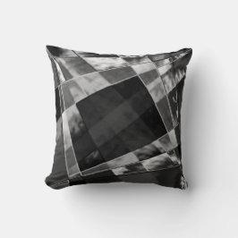 Rektanglar, böjda eller sträckta, svartvit grått kudde