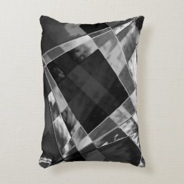 Rektanglar, böjda eller sträckta, svartvit grått prydnadskudde