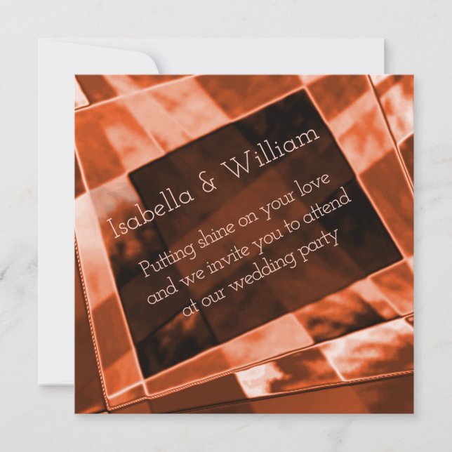 Rektanglar, böjda och oregelbundna, beige och guld inbjudningar (Framsida)