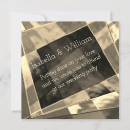 Rektanglar, böjda och oregelbundna, beige och guld inbjudningar