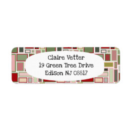 Rektanglar för julboho returadress etikett