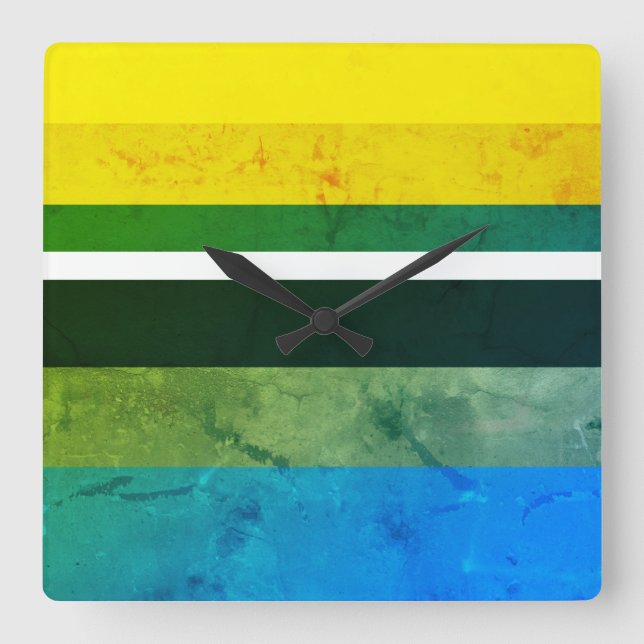 Rektanglar för naturligt Färg-Vågrät Fyrkantig Klocka (Framsida)