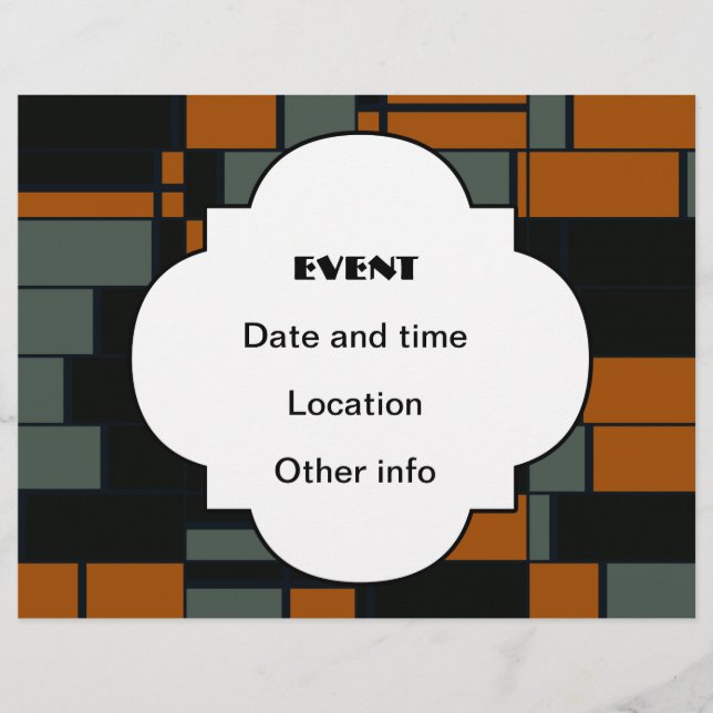 Rektanglar för orange av grönt reklamblad (Framsidan)