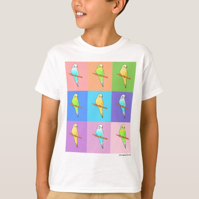 Rektanglar för parakit-regnbåge tee shirt (Framsida)