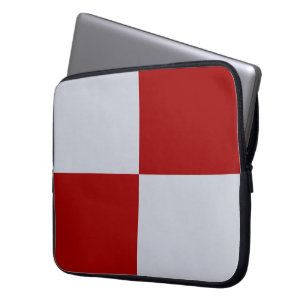 Rektanglar Laptop sleeve med röd och Grått-kontrol