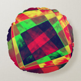 Rektanglar och fyrkanter med färgad i snedstreck rund kudde