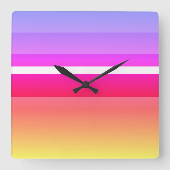 Rektanglar om Vågrät Färger familiar Fyrkantig Klocka (Framsida)