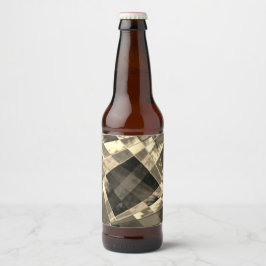 Rektanglar som är böjda i tonböna eller trä färg ölflaska etikett