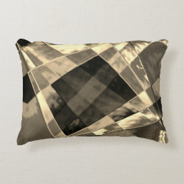 Rektanglar som är böjda i toner timmer eller beige prydnadskudde