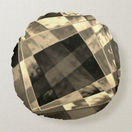 Rektanglar som är böjda i toner timmer eller beige rund kudde