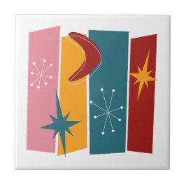 Rektangles boomerang Starburst Mid Mod Kakelplatta
