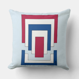 Rektangulär Abstrakt i rött, vitt och blått Kudde