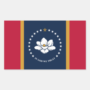 Rektangulär dekal med Flagga för Mississippi State Rektangulärt Klistermärke