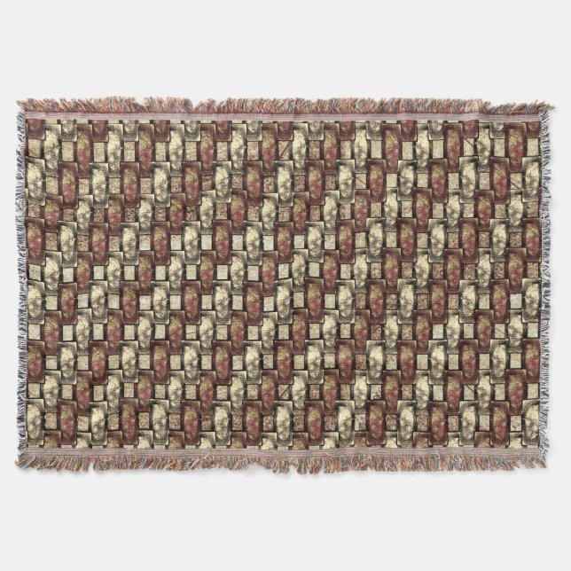 Rektangulär, delar, fläckig, guldbrun filt (Framsidan)