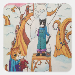 Rektangulär etikett för julmorgon