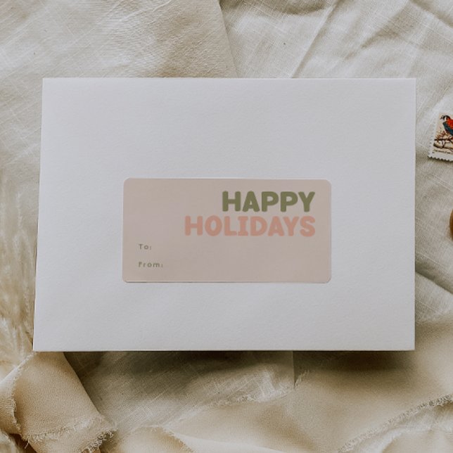 Rektangulär gåva av fetstil och modern koral Glad  Fraktsedel (Skapare uppladdad)