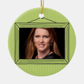 Rektangulär handdrawn bildram julgransprydnad keramik