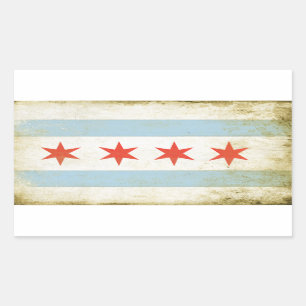 Rektangulär klistermärke med bekymrad Chicago