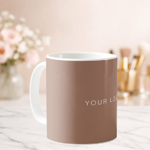 Rektangulär logotyp för oorganiskt brunt företag kaffemugg