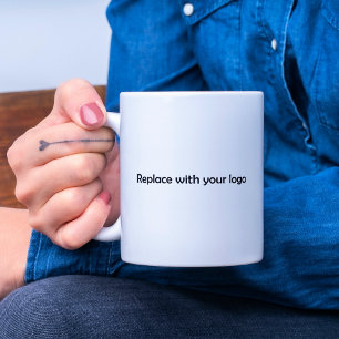 Rektangulär logotyp för svartvit affärsverksamhet kaffemugg