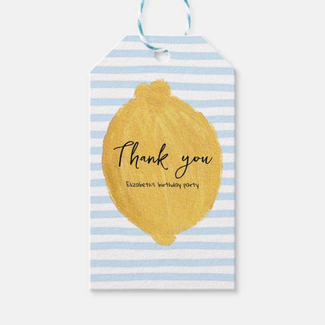 Rektangulär Märkre för Lemon-Födelsedagsfest Presentetikett (Framsidan)