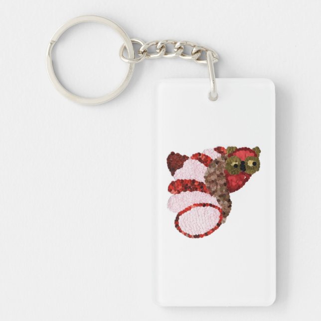 Rektangulär nyckelkedja för uggla (Framsidan)