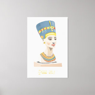 Rektangulär Poster av drottning Nefertiti och Cart Canvastryck