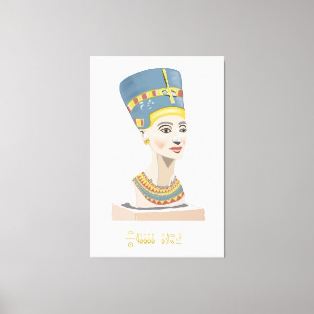 Rektangulär Poster av drottning Nefertiti och Cart Canvastryck (Framsida)