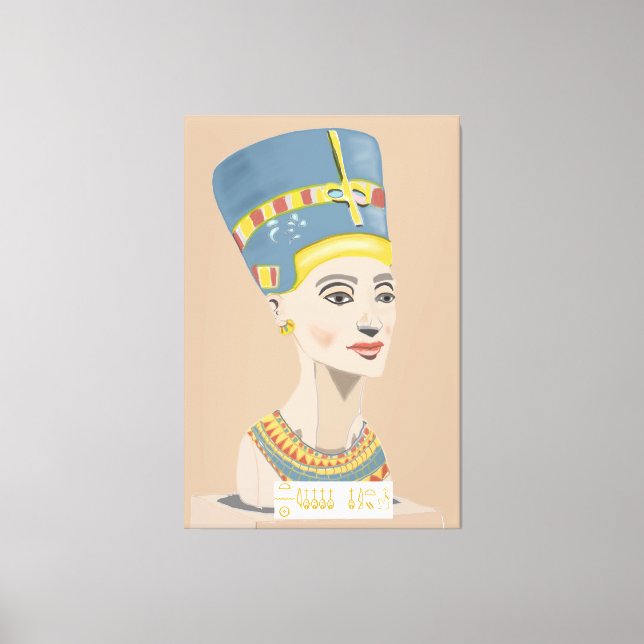 Rektangulär Poster av drottning Nefertiti och Cart Canvastryck (Framsida)