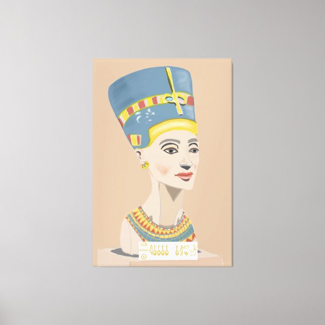 Rektangulär Poster av drottning Nefertiti och Cart Canvastryck (Framsida)