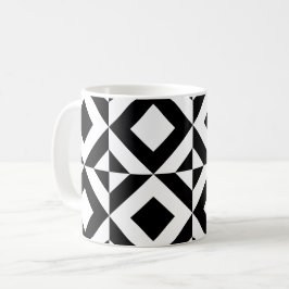 Rektangulär rektangel med vitt svart kvadrat, Möns Kaffemugg