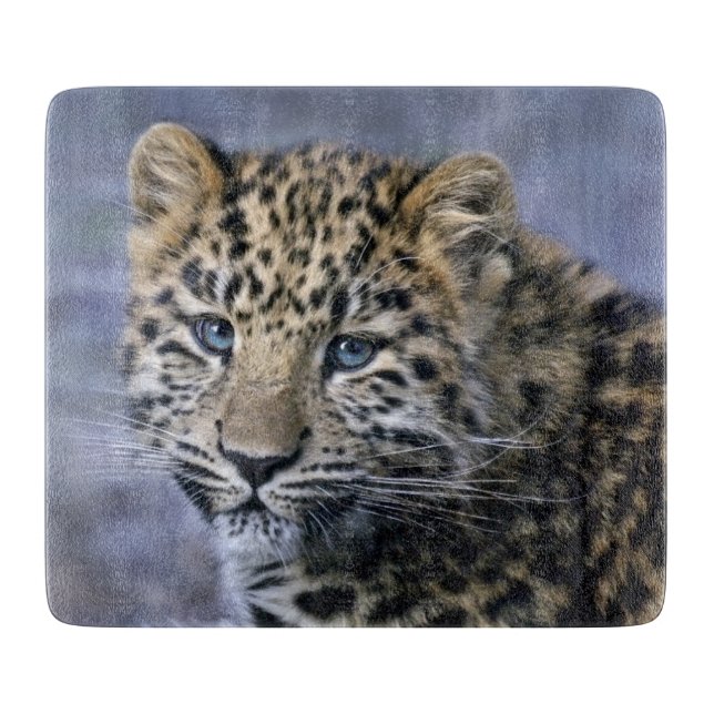 Rektangulär skärbräda för leopardunge (Framsidan)